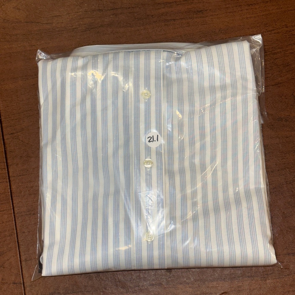 Brooks Brothers 346 Shirt Mens XL Blue White Stripe Non-Iron Supima Cotton Polo - Picture 6 of 6